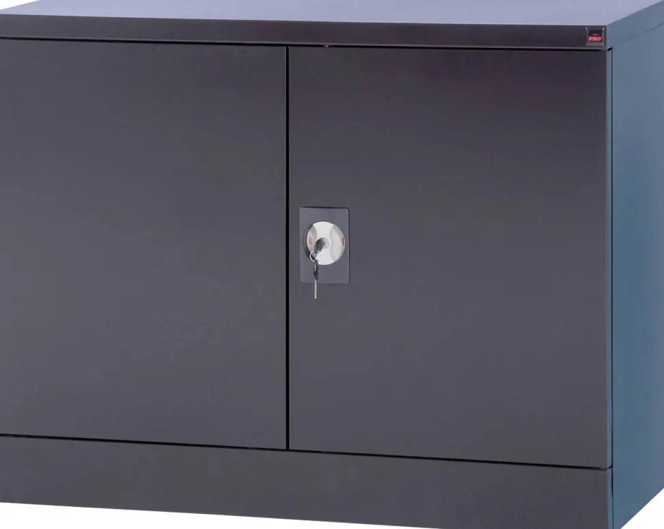 Viking Realspace Draaideurkast Staal 1 Plank Afsluitbaar 920 x 420 x 700 mm Zwart