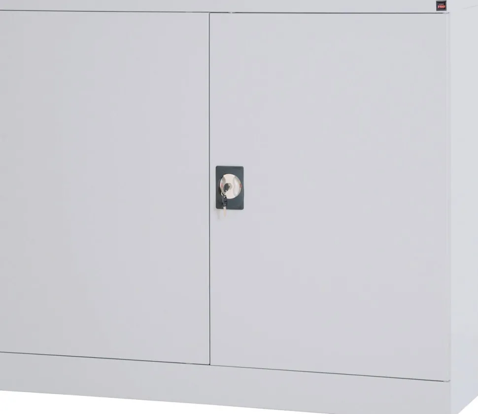 Viking Realspace Draaideurkast Staal 2 Planken Afsluitbaar 1,200 x 420 x 1,000 mm Grijs
