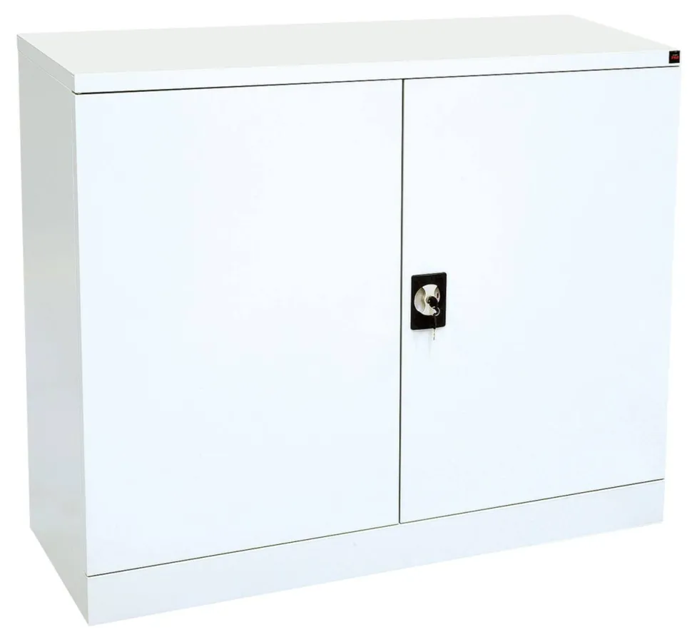 Viking Realspace Draaideurkast Staal 2 Planken Afsluitbaar 1,200 x 420 x 1,000 mm Grijs