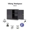 Viking Realspace Draaideurkast Staal 2 Planken Afsluitbaar 1,200 x 420 x 1,000 mm Zwart