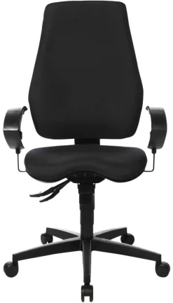 Viking Realspace Eiger Bureaustoel Synchroonmechanisme Stof 2D armleuning In hoogte verstelbare zitting Zwart 110 kg 640 x 680 x 1,270 mm