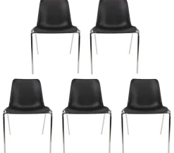 Viking Realspace Iris ISO Bezoekersstoel Chroom Zwart 120 kg 490 x 430 x 770 mm 5 Stuks