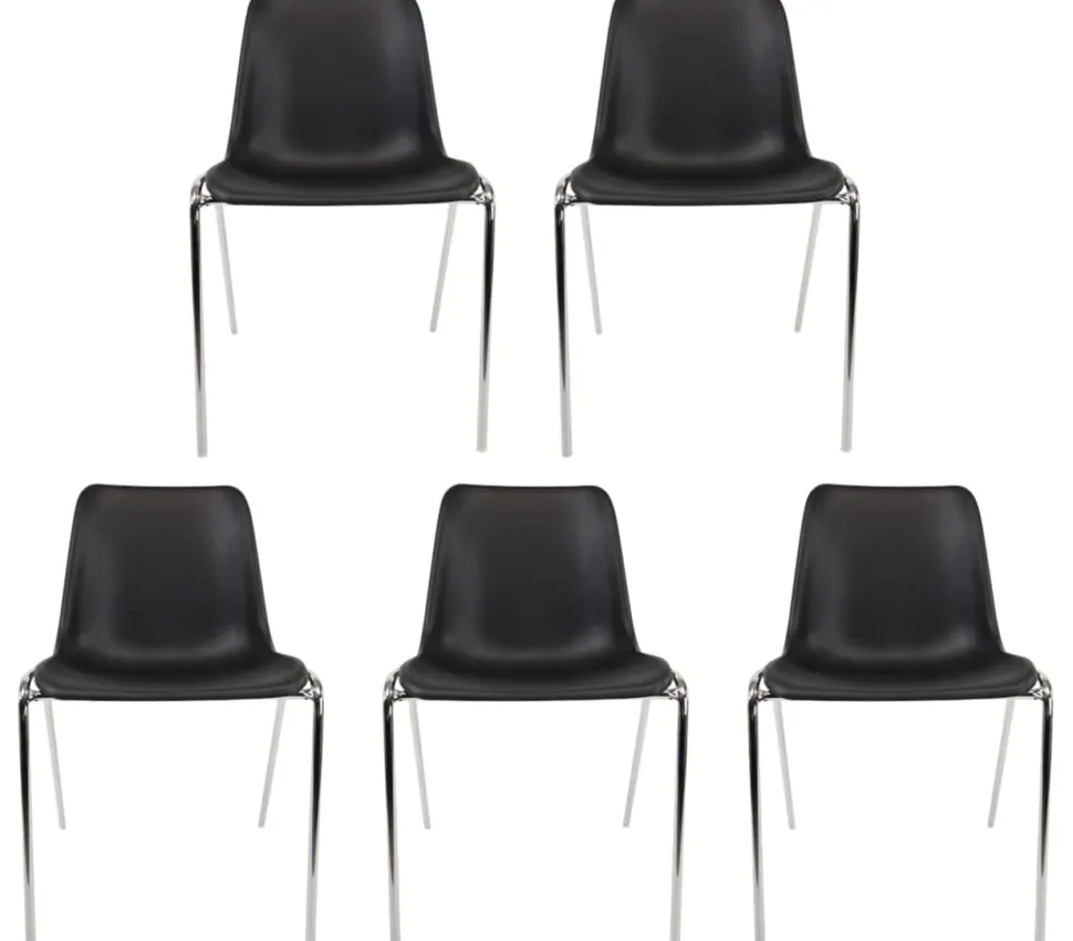 Viking Realspace Iris ISO Bezoekersstoel Chroom Zwart 120 kg 490 x 430 x 770 mm 5 Stuks