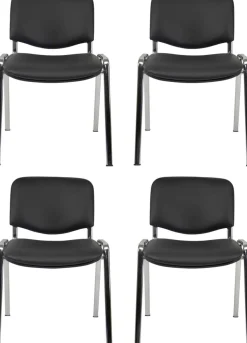 Viking Realspace ISO Bezoekersstoel Stof Zwart 120 kg D5C/IN 530 x 540 x 800 mm 4 Stuks