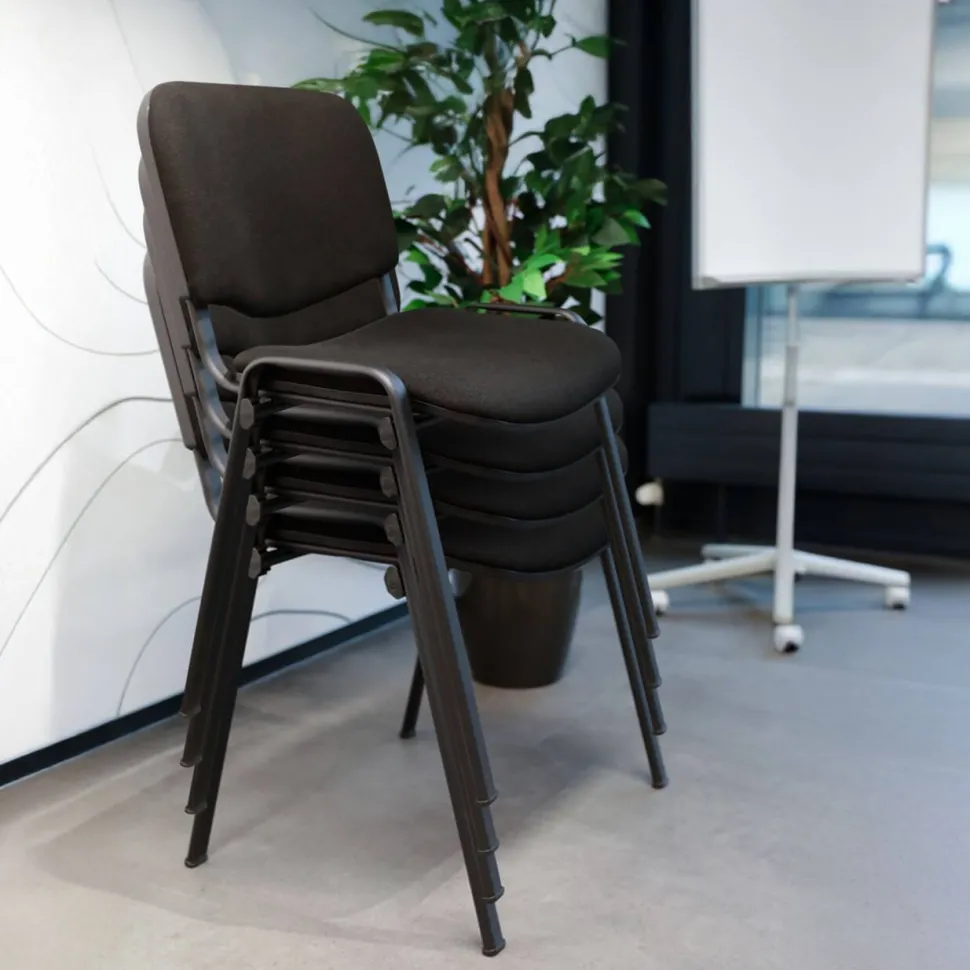 Viking Realspace ISO Bezoekerstoel Zwart 120 kg D5S/IN 530 x 540 x 800 mm 4 Stuks