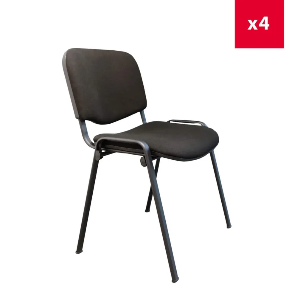 Viking Realspace ISO Bezoekerstoel Zwart 120 kg D5S/IN 530 x 540 x 800 mm 4 Stuks