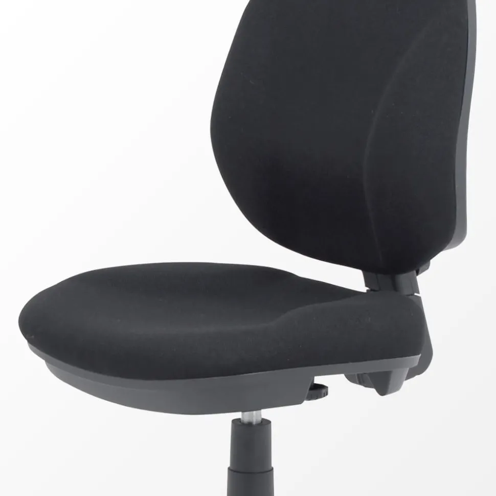 Viking Realspace Jura Bureaustoel Basismechanisme Stof Optionele armleuning In hoogte verstelbare zitting Zwart 110 kg 635 x 495 x 1,060 mm