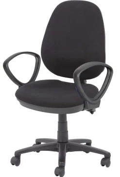 Viking Realspace Jura Bureaustoel Basismechanisme Stof Optionele armleuning In hoogte verstelbare zitting Zwart 110 kg 635 x 495 x 1,060 mm