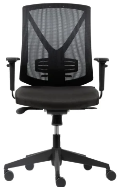 Viking Realspace Karl Bureaustoel Synchroonmechanisme Mesh In hoogte verstelbare armleuning In hoogte verstelbare zitting Zwart 120 kg 640 x 695 mm