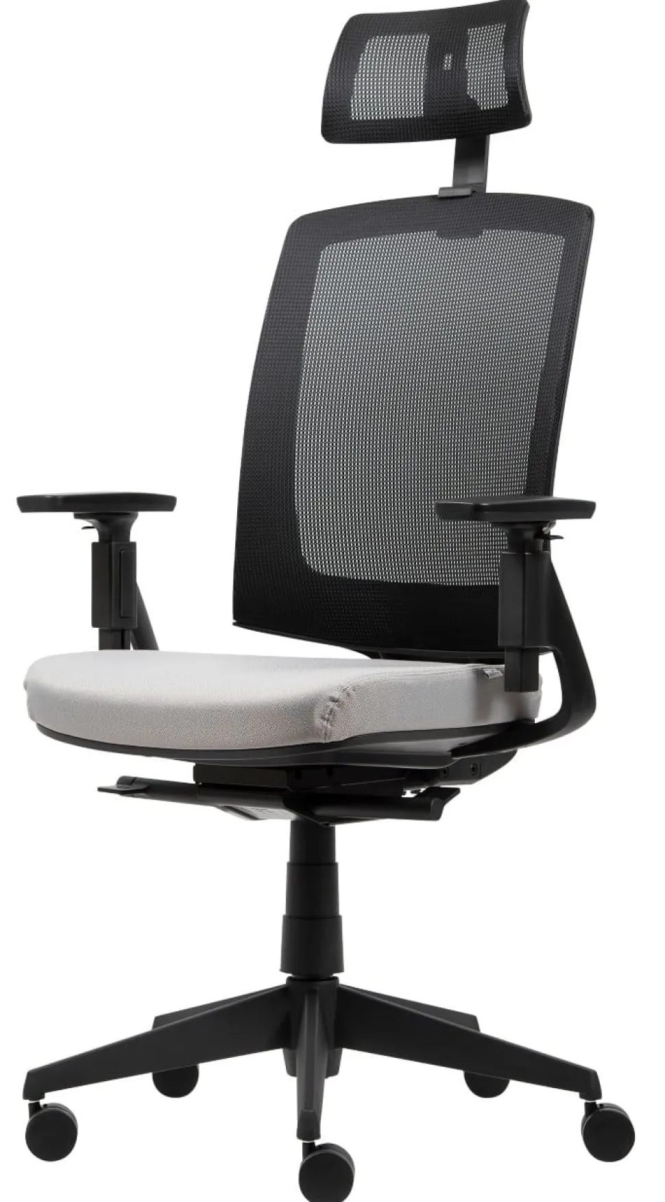 Viking Realspace Karl Ergo Bureaustoel Permanent contact Mesh, stof 3D armleuning In hoogte verstelbare zitting Grijs, zwart 110 kg 9115109BE