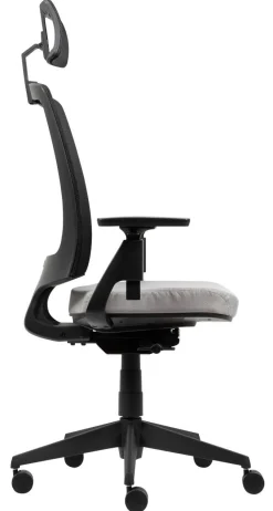 Viking Realspace Karl Ergo Bureaustoel Permanent contact Mesh, stof 3D armleuning In hoogte verstelbare zitting Grijs, zwart 110 kg 9115109BE