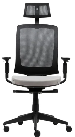 Viking Realspace Karl Ergo Bureaustoel Permanent contact Mesh, stof 3D armleuning In hoogte verstelbare zitting Grijs, zwart 110 kg 9115109BE
