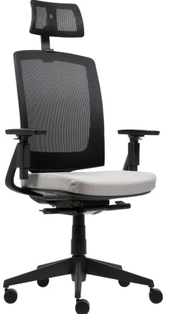 Viking Realspace Karl Ergo Bureaustoel Permanent contact Mesh, stof 3D armleuning In hoogte verstelbare zitting Grijs, zwart 110 kg 9115109BE