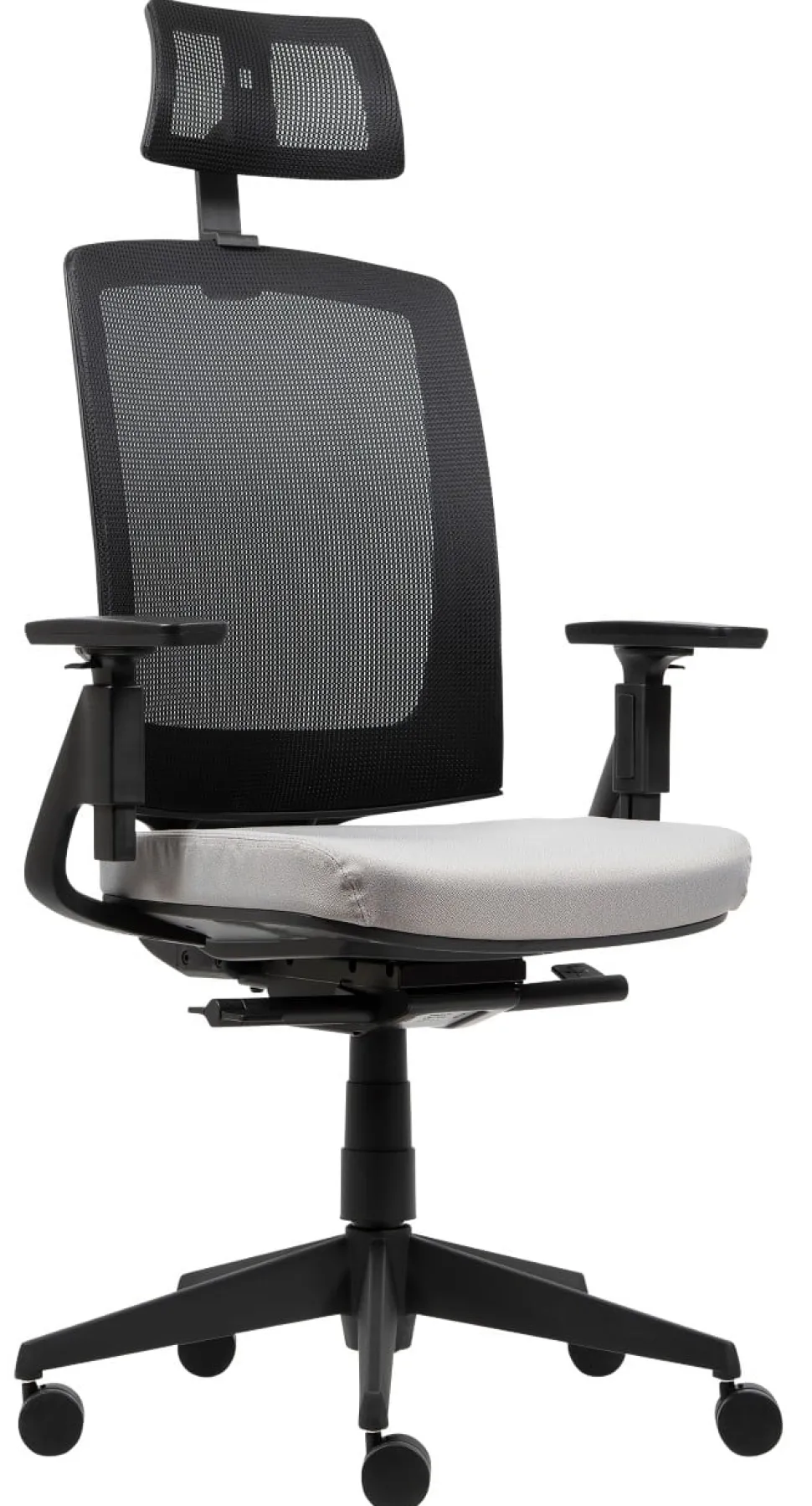Viking Realspace Karl Ergo Bureaustoel Permanent contact Mesh, stof 3D armleuning In hoogte verstelbare zitting Grijs, zwart 110 kg 9115109BE