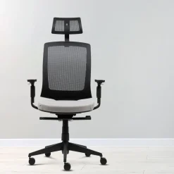 Viking Realspace Karl Ergo Bureaustoel Permanent contact Mesh, stof 3D armleuning In hoogte verstelbare zitting Grijs, zwart 110 kg 9115109BE
