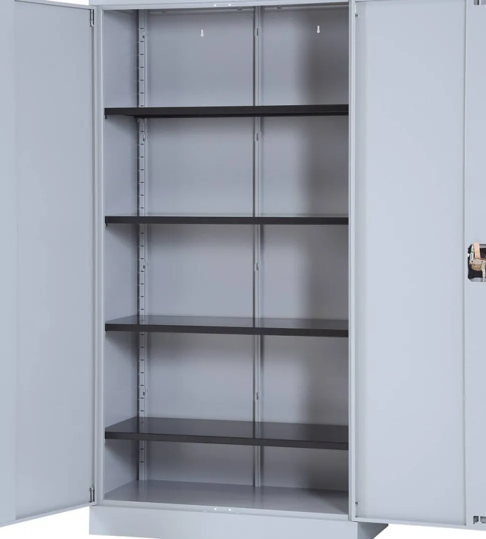 Viking Realspace Kast Staal 4 Planken Afsluitbaar 920 x 420 x 1,950 mm Zilver