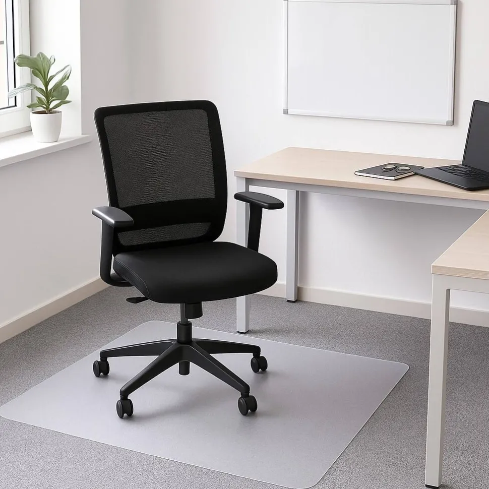 Viking Realspace Premium Stoelmat PC (Polycarbonaat) Rechthoekig Transparant 116 x 150 cm Zachte vloer