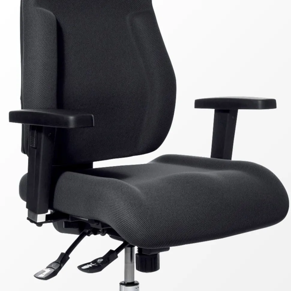 Viking Realspace Signum Bureaustoel Synchroonmechanisme Stof 3D armleuning In hoogte verstelbare zitting Zwart 110 kg 645 x 695 x 1,240 mm