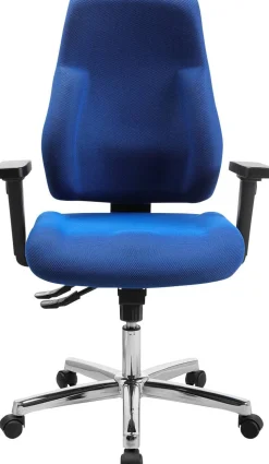 Viking Realspace Signum Bureaustoel Synchroonmechanisme Stof 3D armleuning In hoogte verstelbare zitting Blauw 110 kg