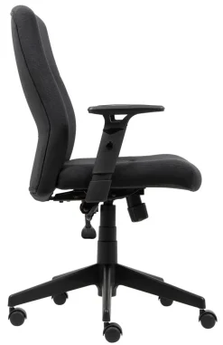 Viking Realspace Stanley Bureaustoel Kniekanteling Stof In hoogte verstelbare armleuning In hoogte verstelbare zitting Zwart 110 kg 675 x 680 x 1,075 mm