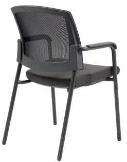 Viking Realspace Sutton Stapelbare stoel Mesh, stof Vaste armleuning Zwart 110 kg Sutton 580 x 450 x 850 mm
