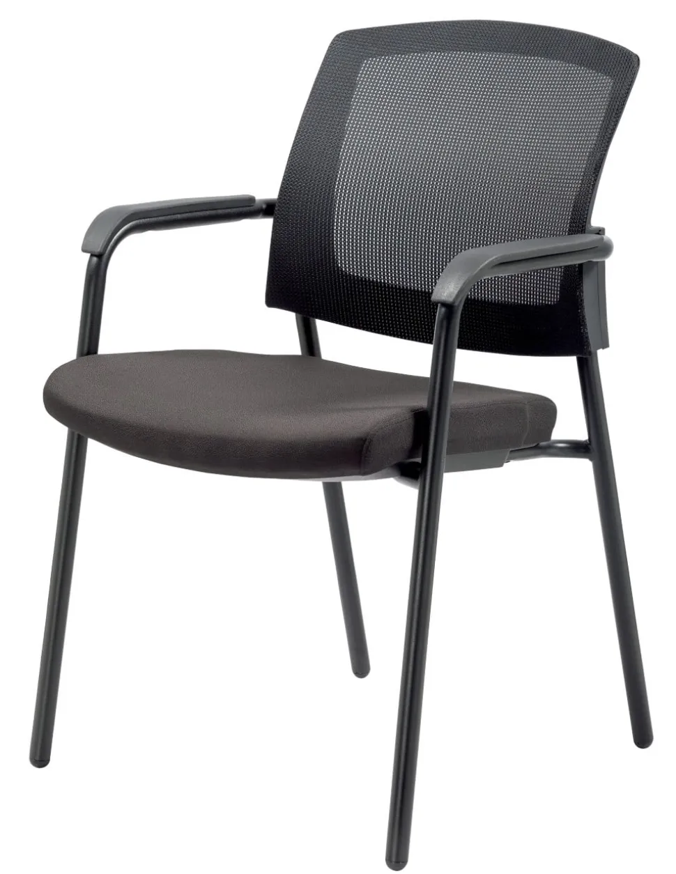 Viking Realspace Sutton Stapelbare stoel Mesh, stof Vaste armleuning Zwart 110 kg Sutton 580 x 450 x 850 mm