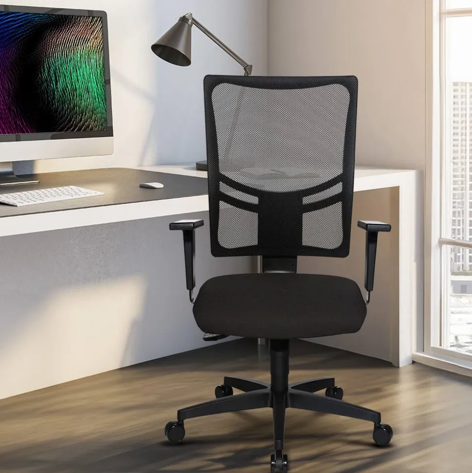 Viking Realspace Sydney Ergonomische stoel Synchroonmechanisme In hoogte verstelbare armleuning In hoogte verstelbare zitting Antraciet 110 kg