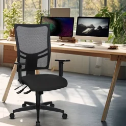 Viking Realspace Sydney Ergonomische stoel Synchroonmechanisme In hoogte verstelbare armleuning In hoogte verstelbare zitting Antraciet 110 kg