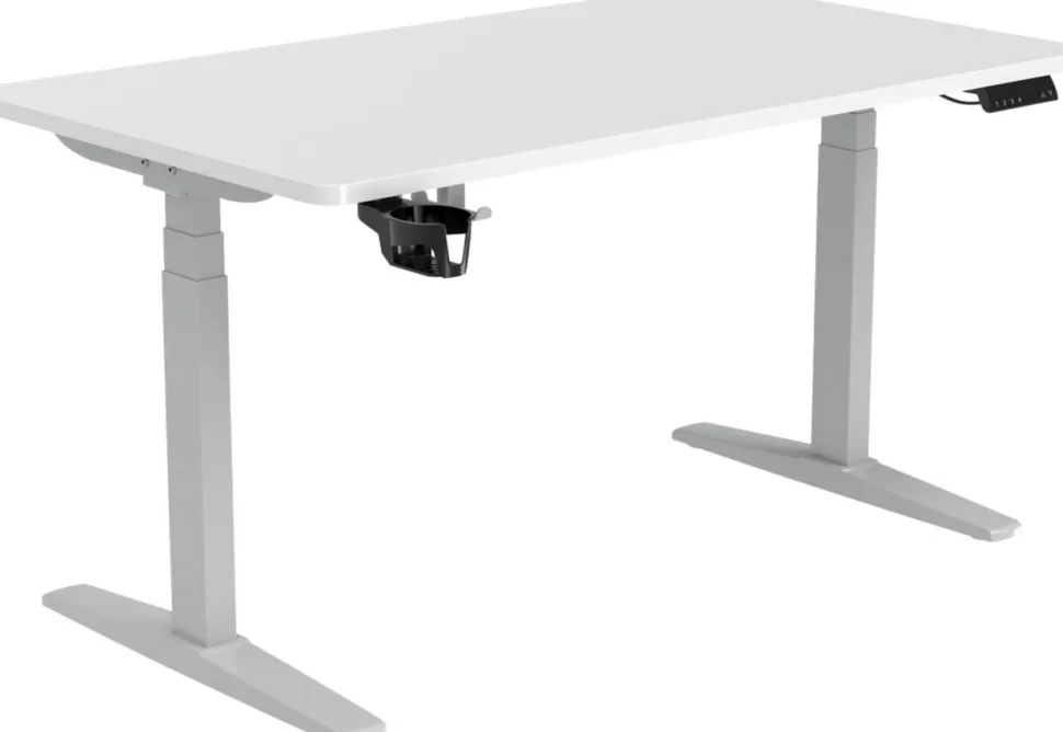 Viking Realspace Zit-sta-bureau Wit 1400 (B) x 800 (D) x 600 - 1300 (H) mm Melamine, staal