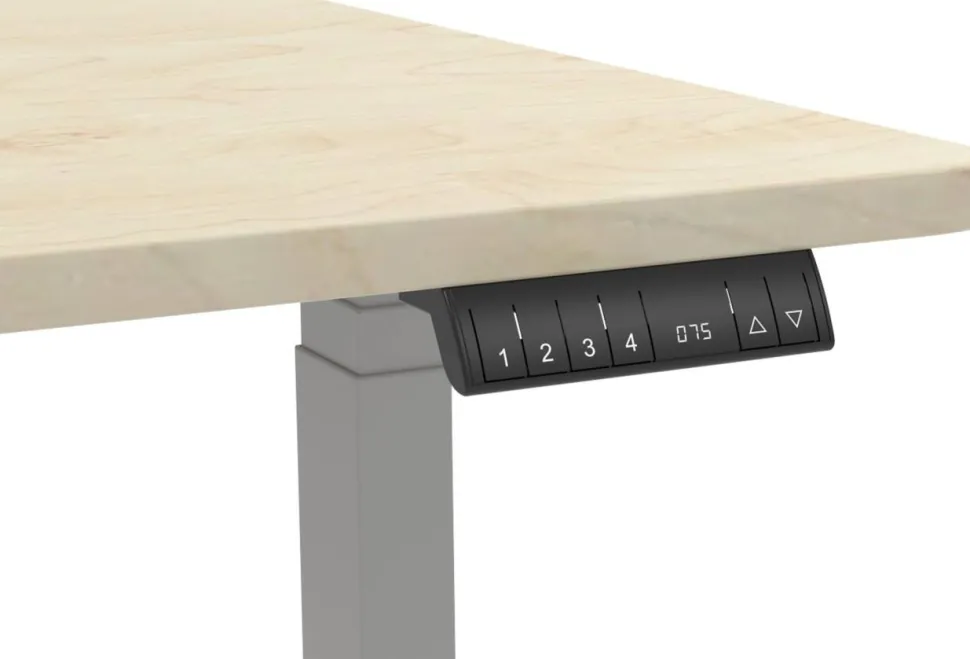 Viking Realspace Zit-sta-bureau Ahorn 1.600 (B) x 800 (D) x 1.300 (H) mm Metaal, gemelamineerde spaanplaat