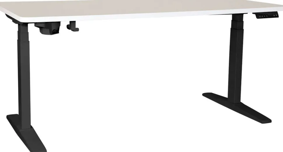 Viking Realspace Zit-sta-bureau Grijs, zwart 1600 (B) x 800 (D) x 600 - 1300 (H) mm Melamine, staal