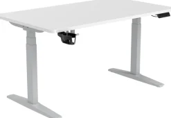 Viking Realspace Zit-sta-bureau Grijs, wit 1600 (B) x 800 (D) x 600 - 1300 (H) mm Melamine, staal