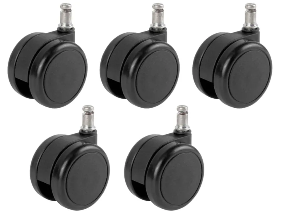 Viking Realspace Zwenkwielen voor harde vloeren Zwart 4877298 60 x 60 x 60 mm 5 Stuks