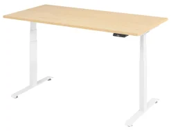 VLXK65 Elektrisch hoogteverstelbaar Zit-sta-bureau Ahorn C-Voet 1,600 (B) x 800 (D) x 1,295 (H) mm Spaanplaat, Staal