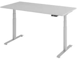 VLXK65 Elektrisch hoogteverstelbaar Zit-sta-bureau Grijs C-Voet 1,600 (B) x 800 (D) x 1,295 (H) mm Spaanplaat, Staal