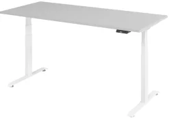 VLXK65 Elektrisch hoogteverstelbaar Zit-sta-bureau Grijs C-Voet 1,800 (B) x 800 (D) x 1,295 (H) mm Spaanplaat, Staal