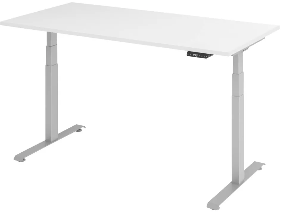 VLXK65 Elektrisch hoogteverstelbaar Zit-sta-bureau Wit C-Voet 1,600 (B) x 800 (D) x 1,295 (H) mm Spaanplaat, Staal