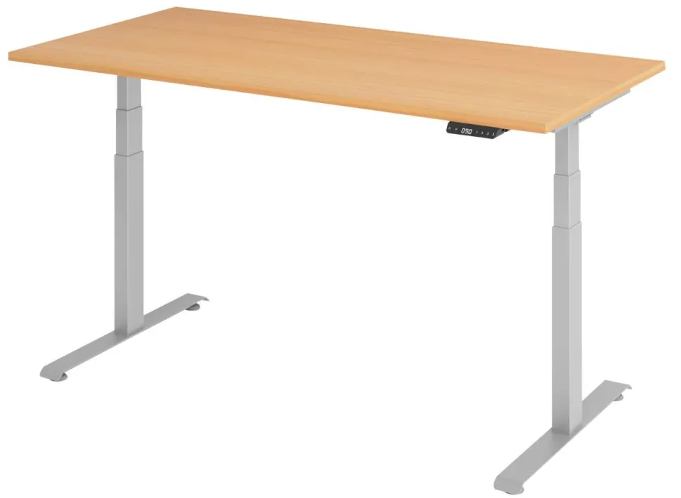 VLXK65 Elektrisch hoogteverstelbaar Zit-sta-bureau Beuken C-Voet 1,600 (B) x 800 (D) x 1,295 (H) mm Spaanplaat, Staal