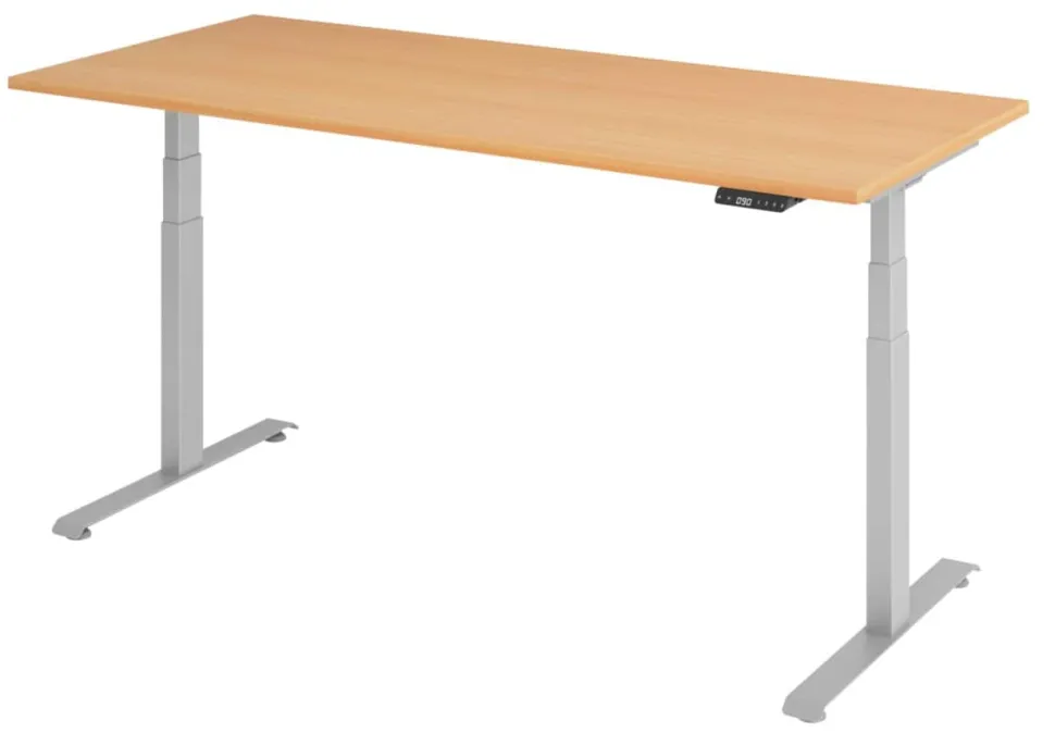 VLXK65 Elektrisch hoogteverstelbaar Zit-sta-bureau Beuken C-Voet 1,800 (B) x 800 (D) x 1,295 (H) mm Spaanplaat, Staal