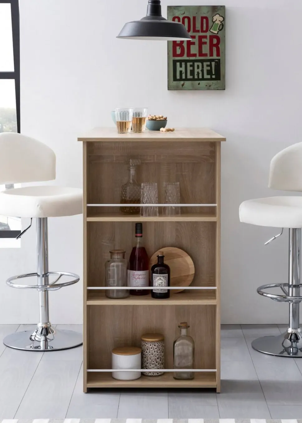 WOHNLING Bar Tafel WL5.732 Bruin 120 x 107,5 x 60 cm