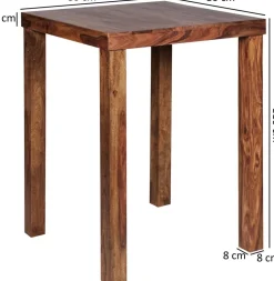 WOHNLING Bar Tafel WL1.324 Bruin Massief Hout 80 x 80 x 110 cm