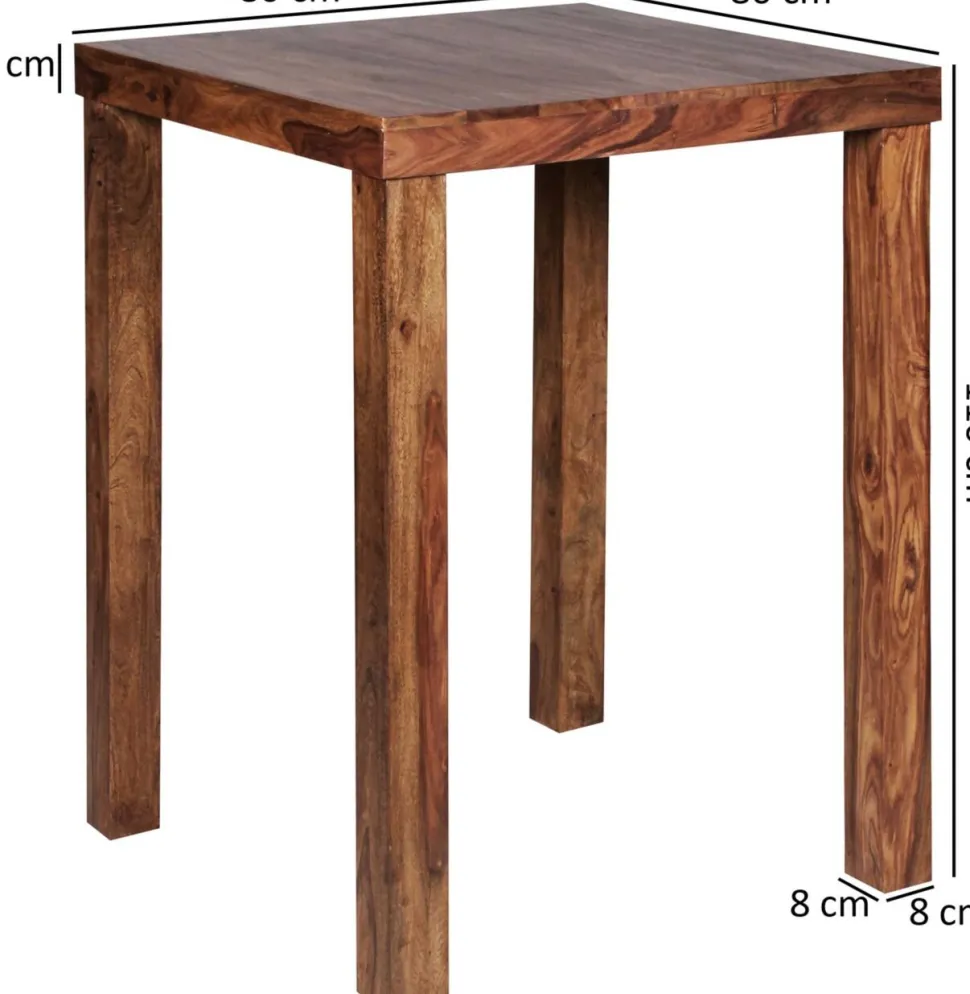WOHNLING Bar Tafel WL1.324 Bruin Massief Hout 80 x 80 x 110 cm