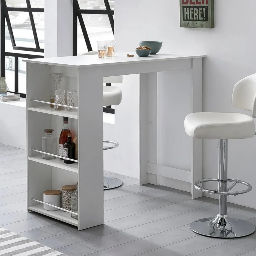 WOHNLING Bar Tafel WL5.732 Wit 120 x 107,5 x 60 cm