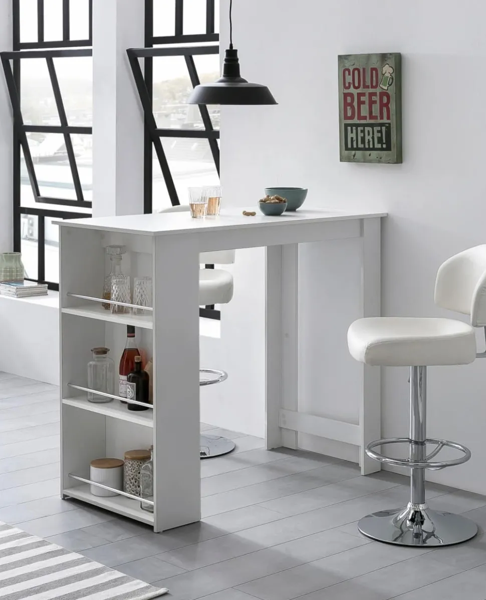 WOHNLING Bar Tafel WL5.732 Wit 120 x 107,5 x 60 cm