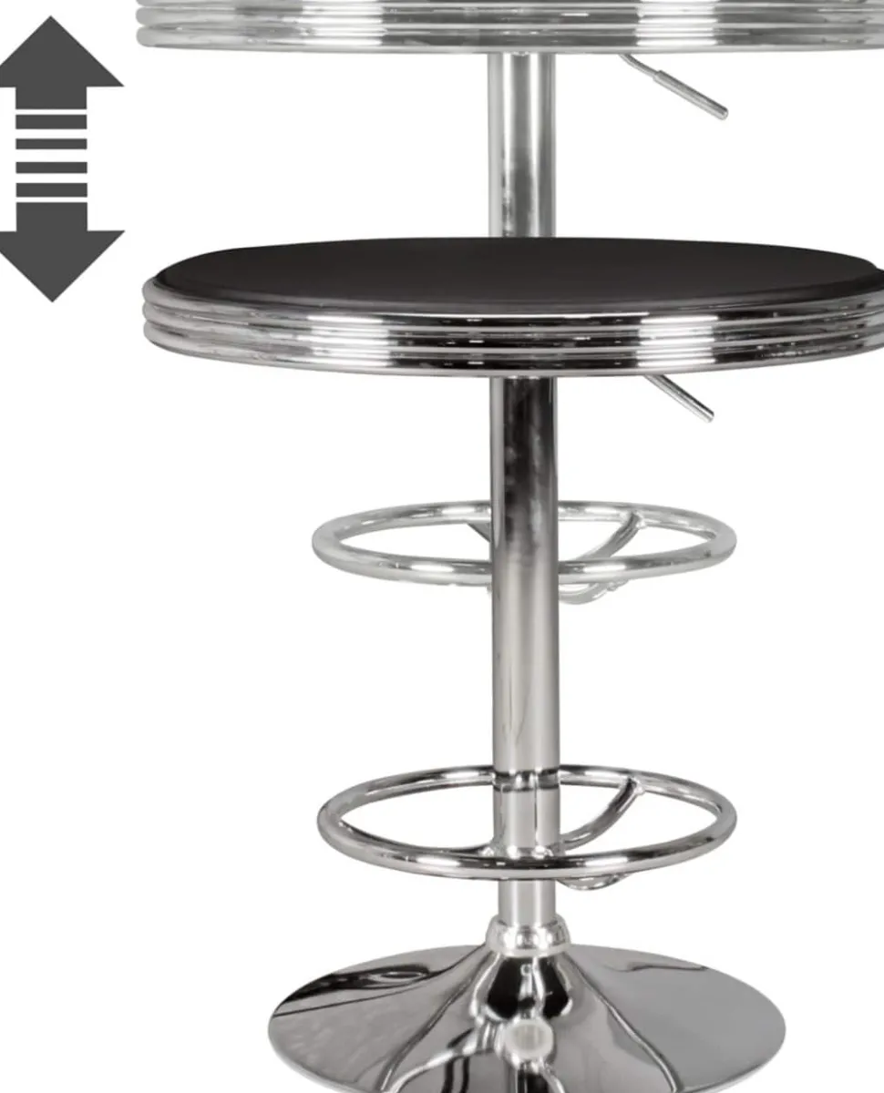WOHNLING Bar Tafel WL5.113 Zilver, zwart 60 x 92 cm