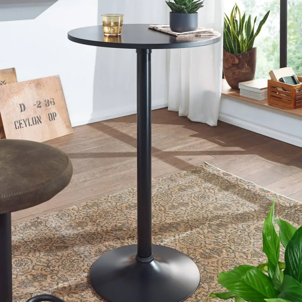 WOHNLING Bar Tafel WL6.192 Zwart Metaal 60 x 100 cm