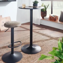 WOHNLING Bar Tafel WL6.192 Zwart Metaal 60 x 100 cm