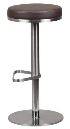 WOHNLING Barkruk Kunstleer In hoogte verstelbare zitting Donkerbruin 110 kg 380 x 380 x 820 mm