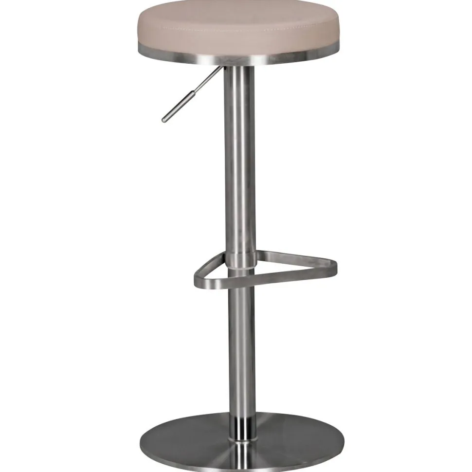 WOHNLING Barkruk Kunstleer In hoogte verstelbare zitting Taupe 110 kg 380 x 380 x 820 mm