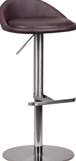WOHNLING Barkruk Kunstleer In hoogte verstelbare zitting Donkerbruin 110 kg 430 x 430 x 790 mm